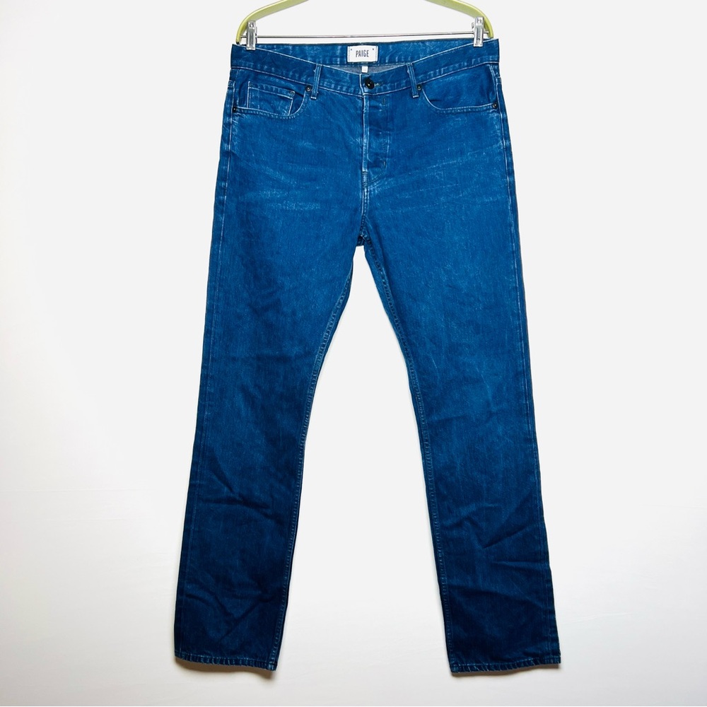PAIGE Normandie Blue Fox Slim Straight Jeans Size 36Wx32L